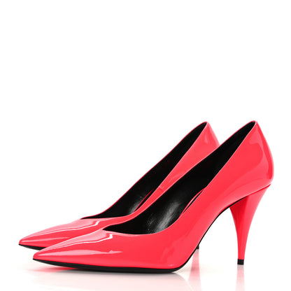 Saint Laurent Patent Calfskin Kiki 85 Pumps 40 Fuxia Fluo 3 of 8