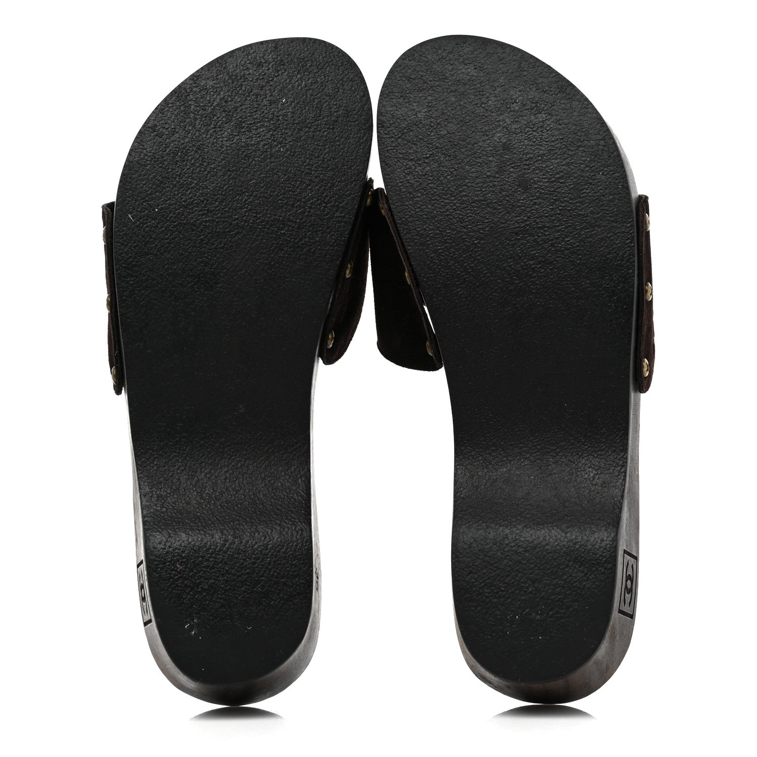 Chanel Suede CC Buckle Clogs 36 Dark Brown 5 of 7