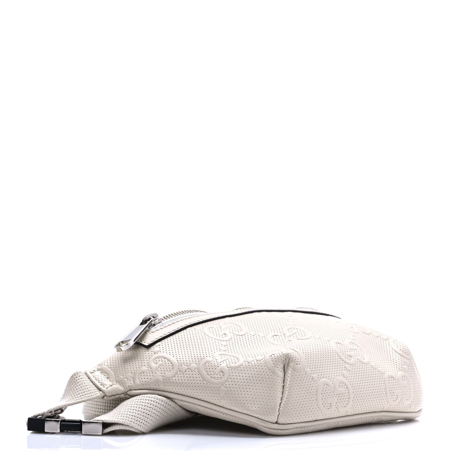 Calfskin GG Tennis Embossed Belt Bag Mystic White