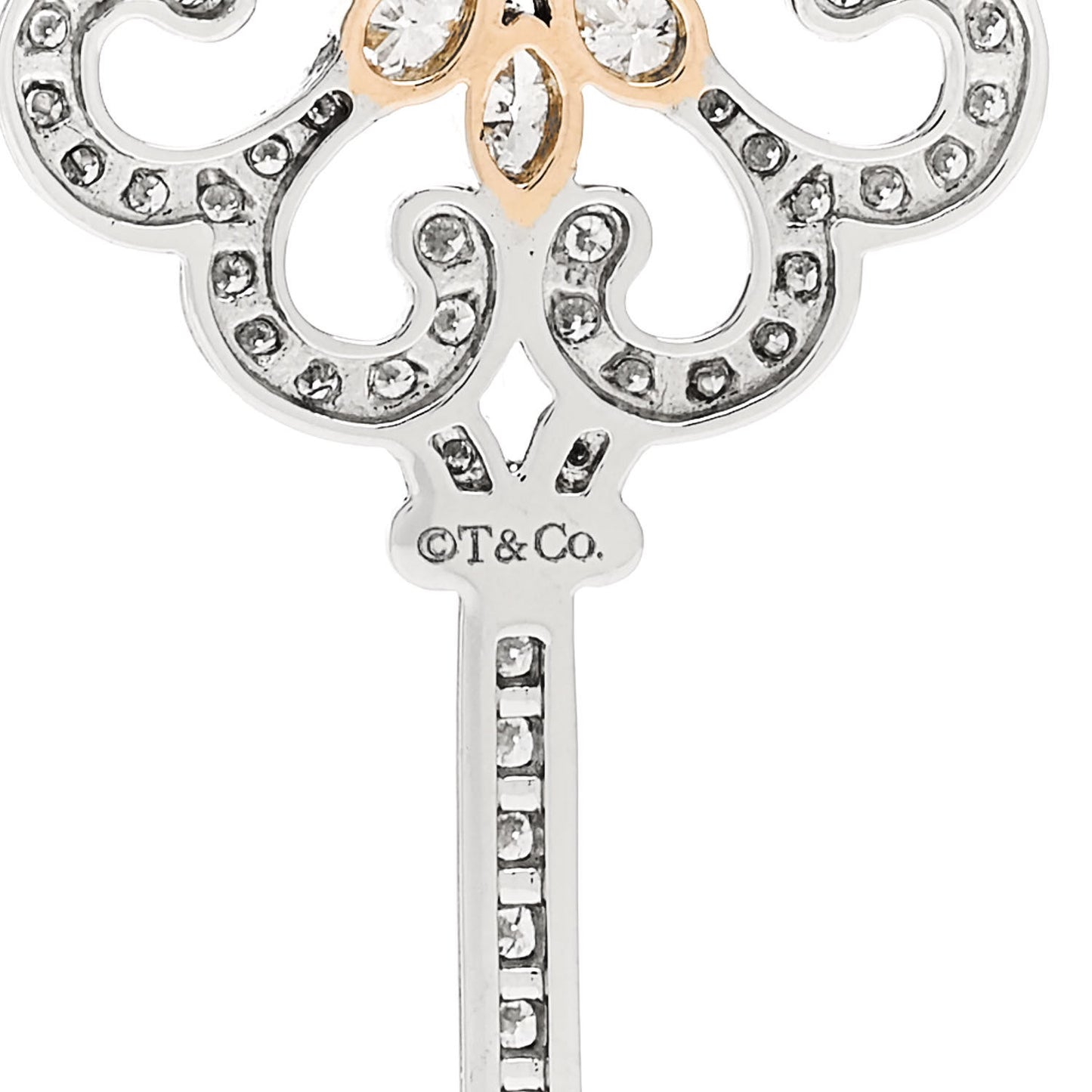 Platinum 18K Yellow Gold Diamond Enchant Primrose Key Pendant