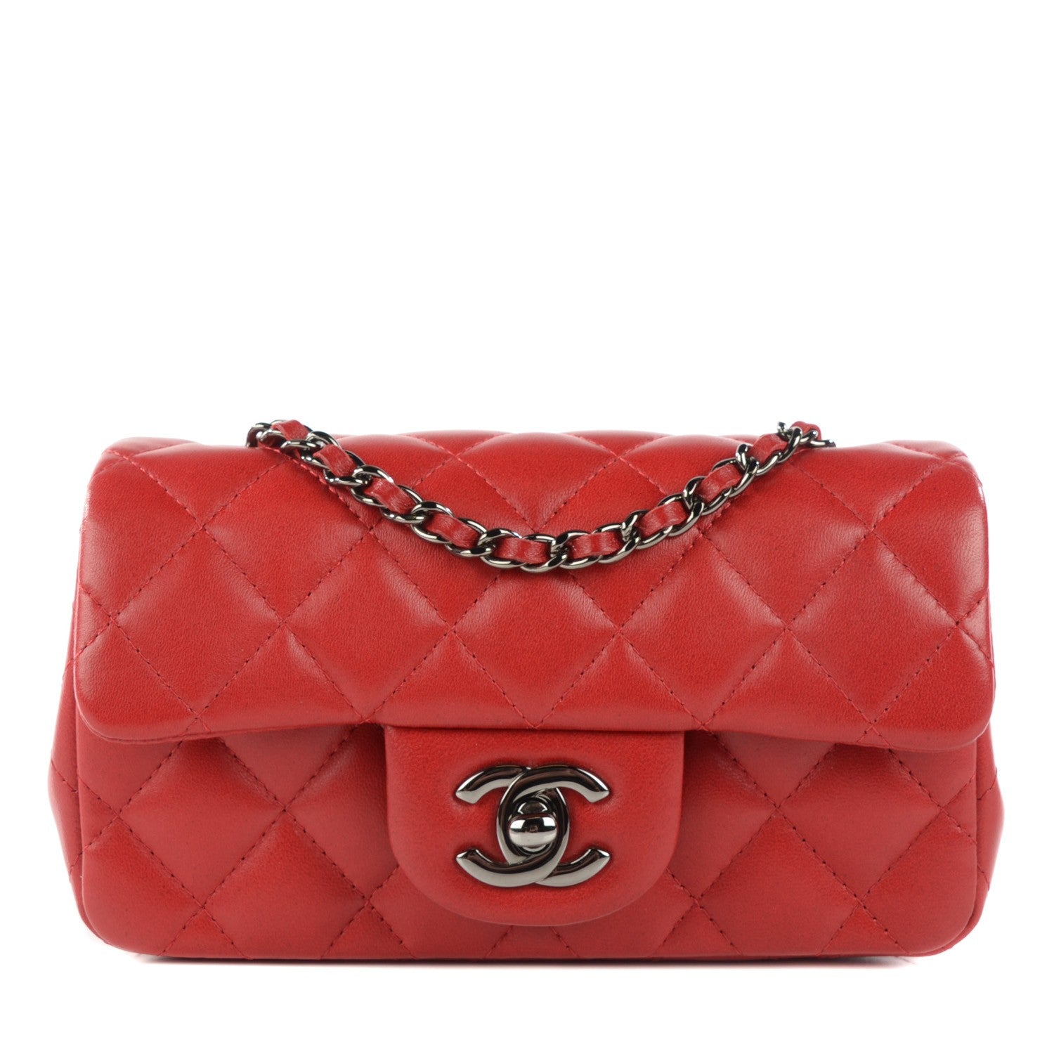 Chanel Lambskin Quilted Extra Mini Flap Red 1 of 7