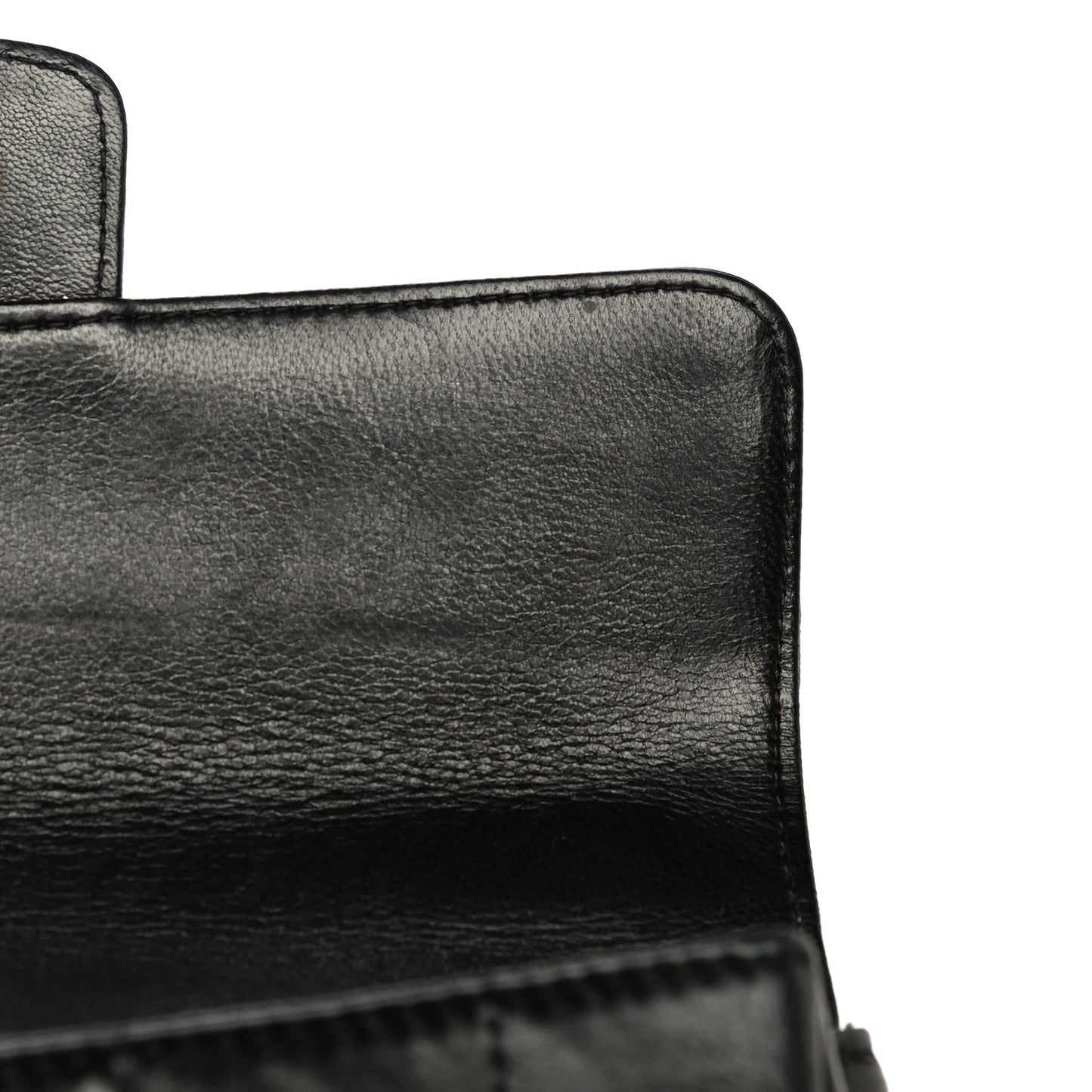 Lambskin Quilted Mini Chocolate Bar Flap Black