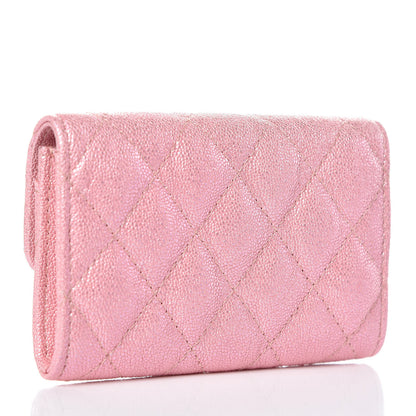 Chanel Iridescent Caviar Quilted Flap Card Holder Rose Pink 3 of 11
