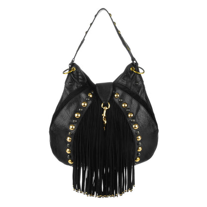 Gucci Calfskin Suede Fringe Babouska Hobo Black 1 of 8