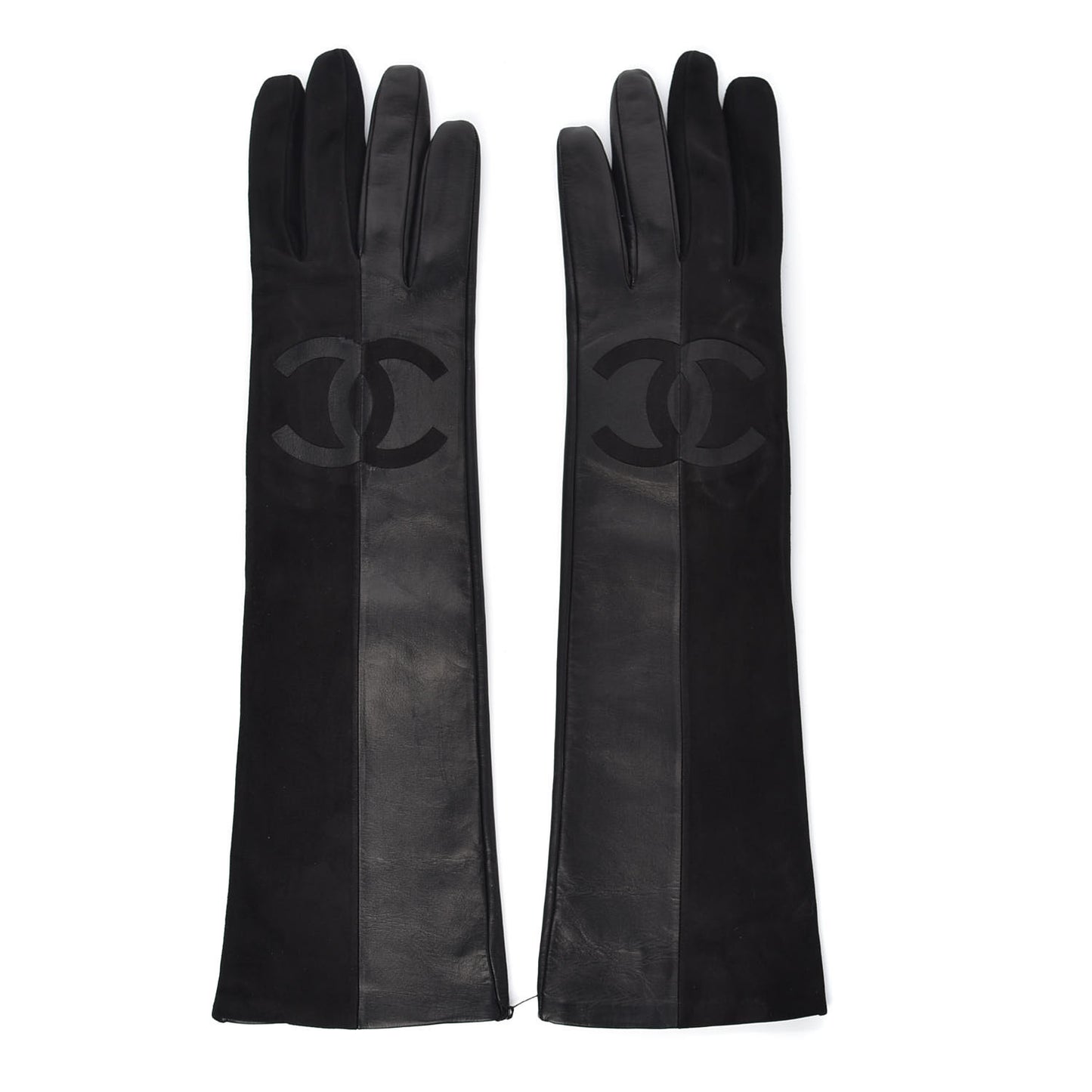 Suede Lambskin Gloves 8.5 Black