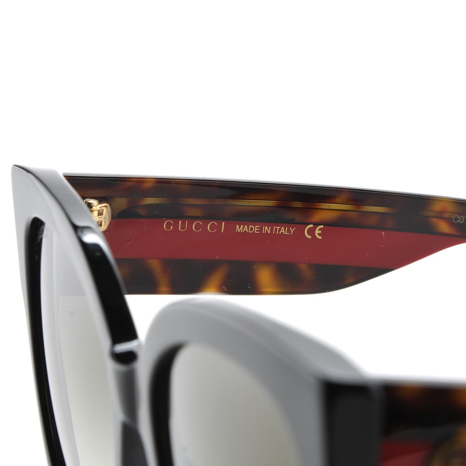 Gucci Acetate Square Frame Web Sunglasses GG0059S Black Tortoise 6 of 8