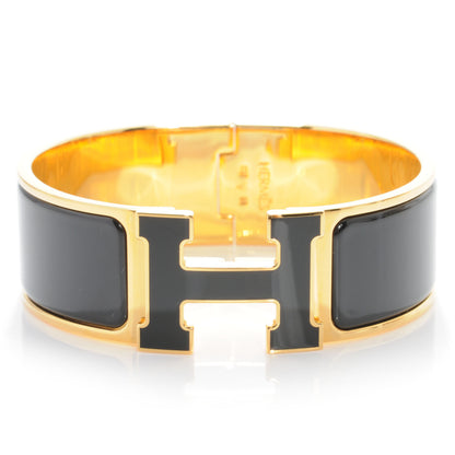 Hermes Enamel Wide Clic Clac H Bracelet PM Black 1 of 7