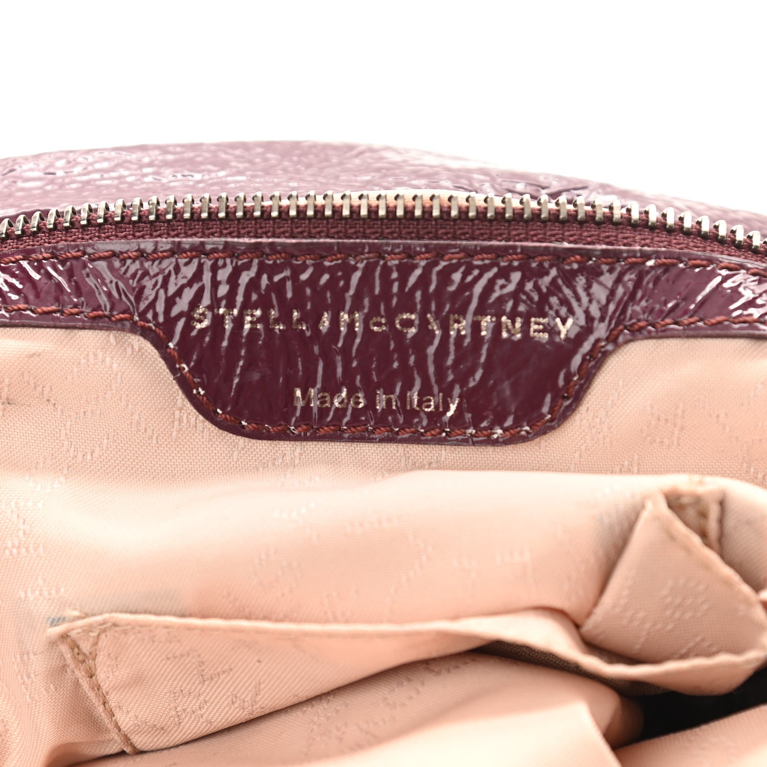 Stella McCartney Eco Alter Crinkled Patent Small Falabella Tote Burgundy 6 of 9