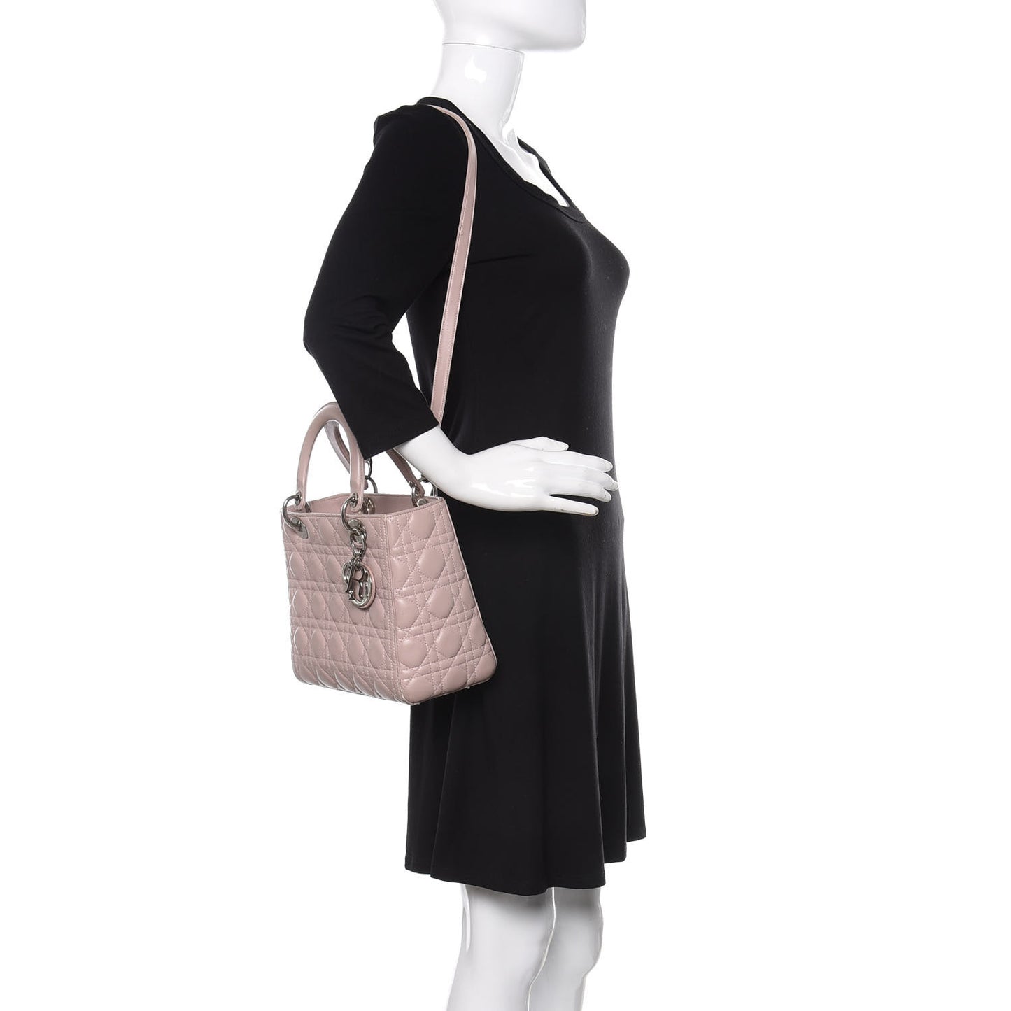 Lambskin Cannage Medium Lady Dior Light Pink