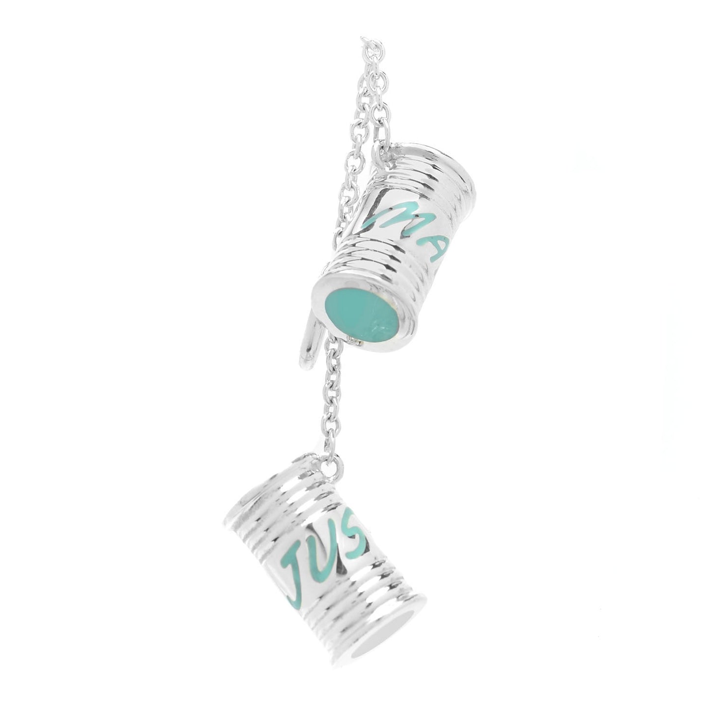 Sterling Silver Enamel Just Married Can Charm Blue