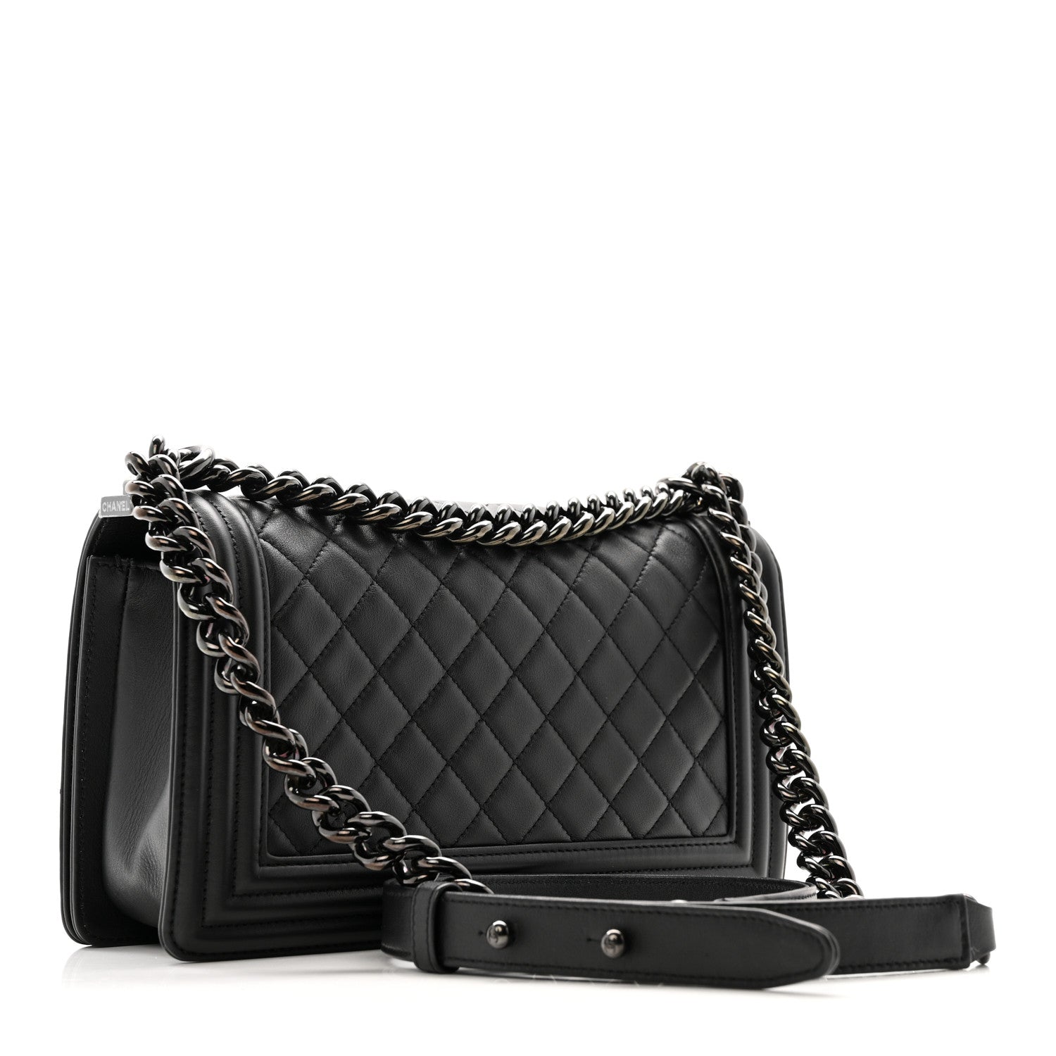 Chanel Calfskin Quilted Medium Boy Flap So Black 3 of 11