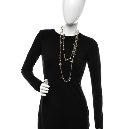 Chanel Pearl Beaded CC Long Necklace Black Gold 2 of 5
