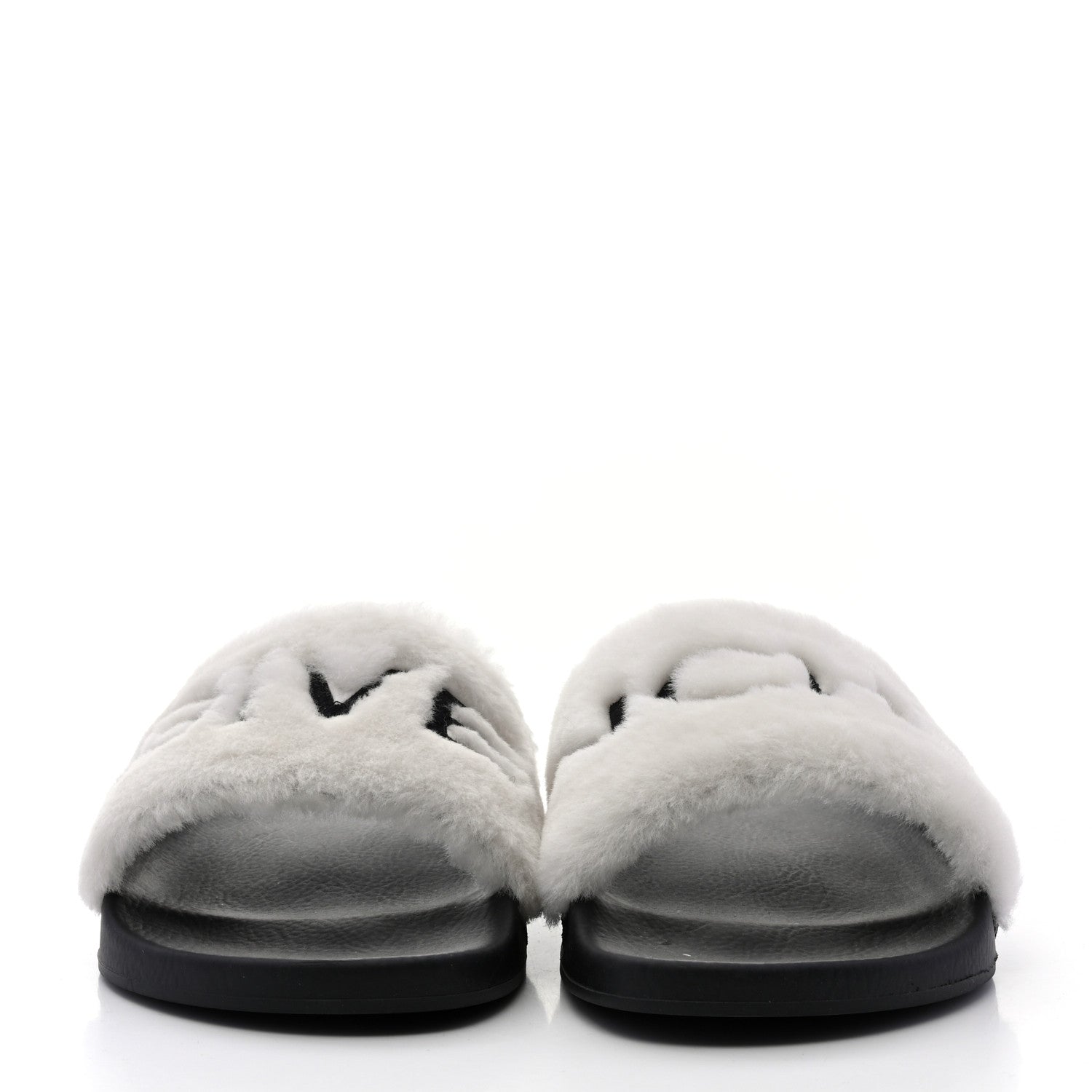 Givenchy Shearling Womens Logo Womens Pool Slides Sandals 39 White Black 2 of 10