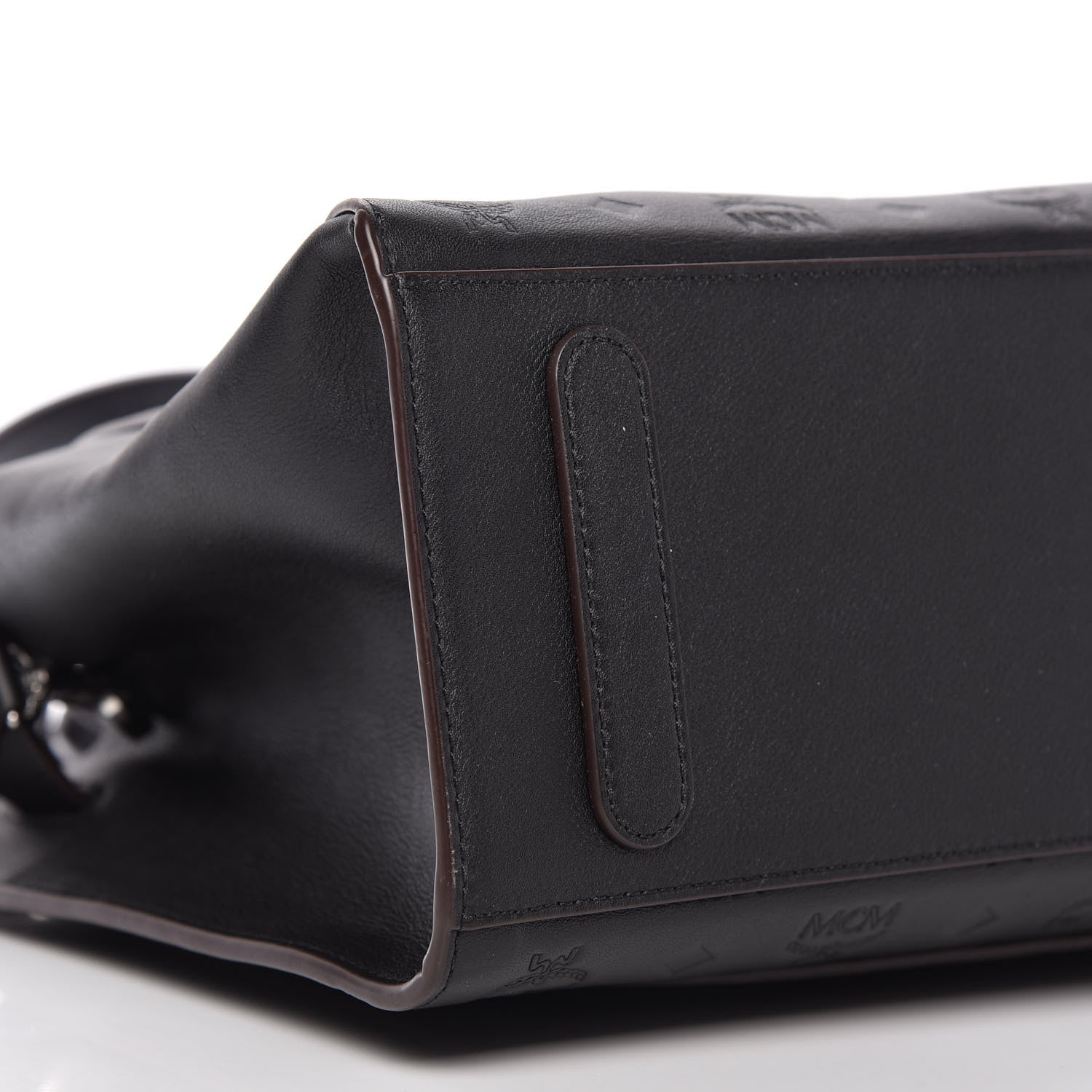 MCM Calfskin Ottomar Monogram Medium Essential Tote Black 6 of 11