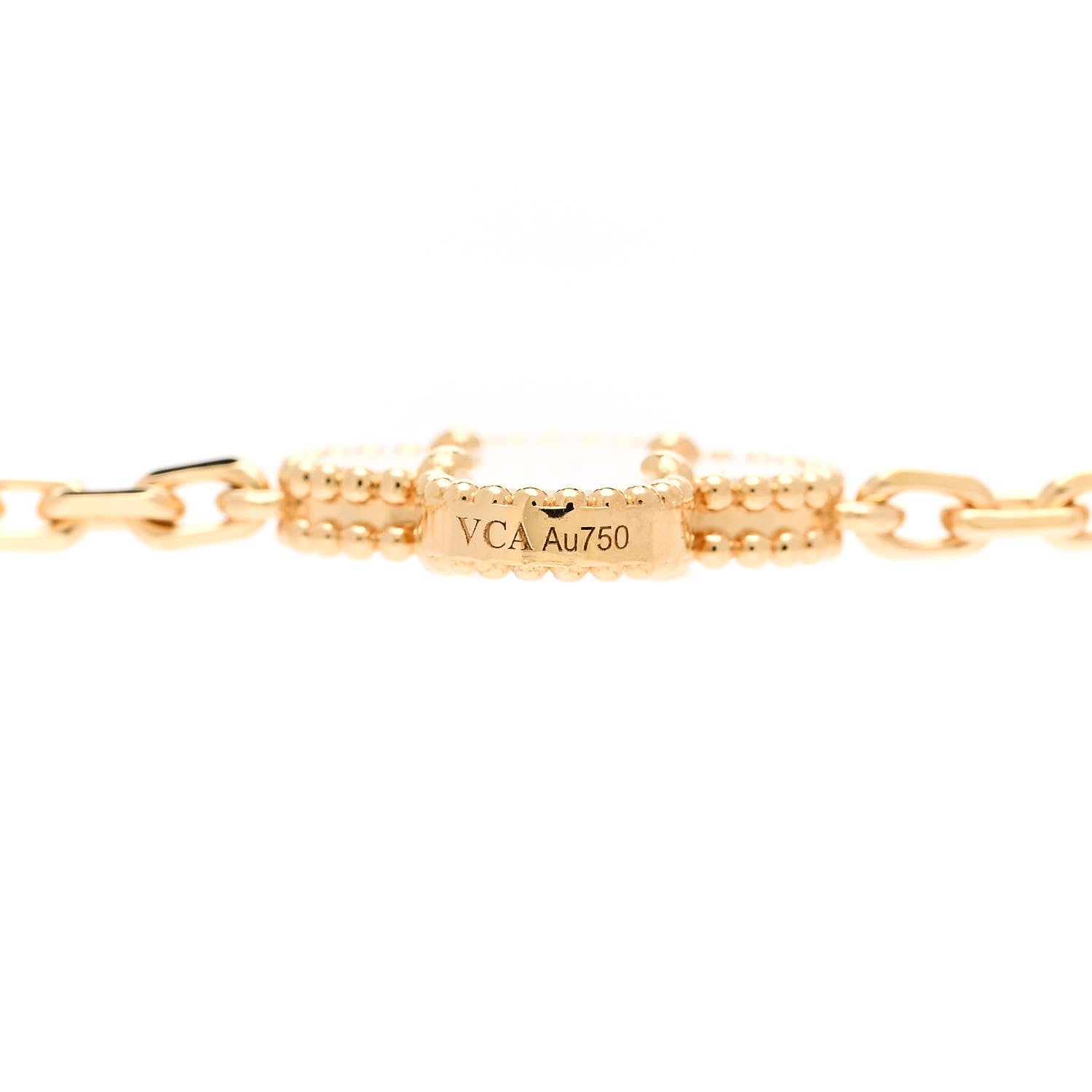 Van Cleef & Arpels 18K Yellow Gold Rock Crystal 20 Motifs Vintage Alhambra Necklace 5 of 6