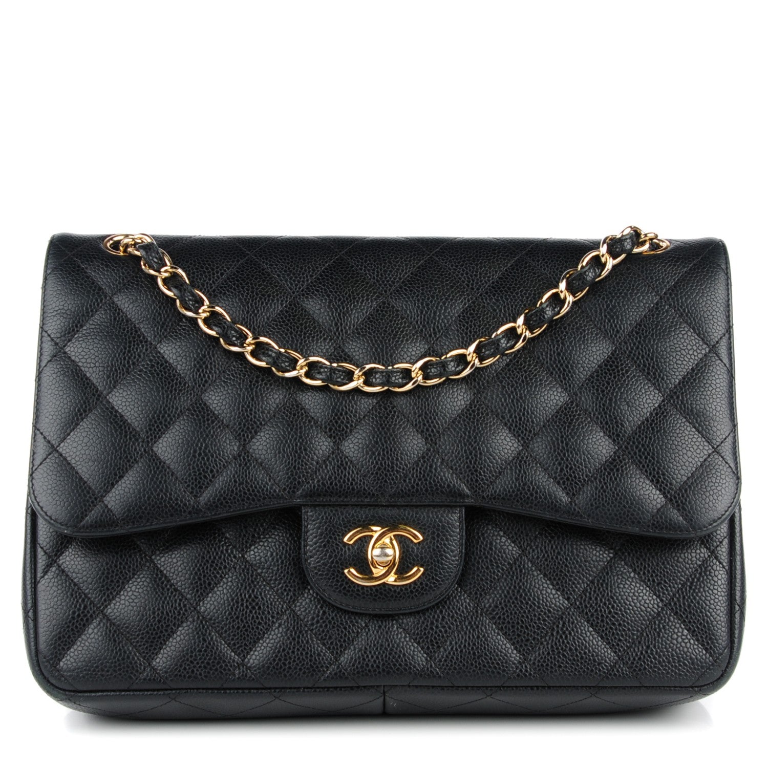 Chanel Caviar Quilted Jumbo Double Flap Black 1 of 12