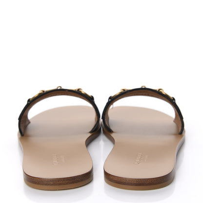 Gucci Malaga Kid Fringe Horsebit Slide Sandals 36.5 Black 6 of 11