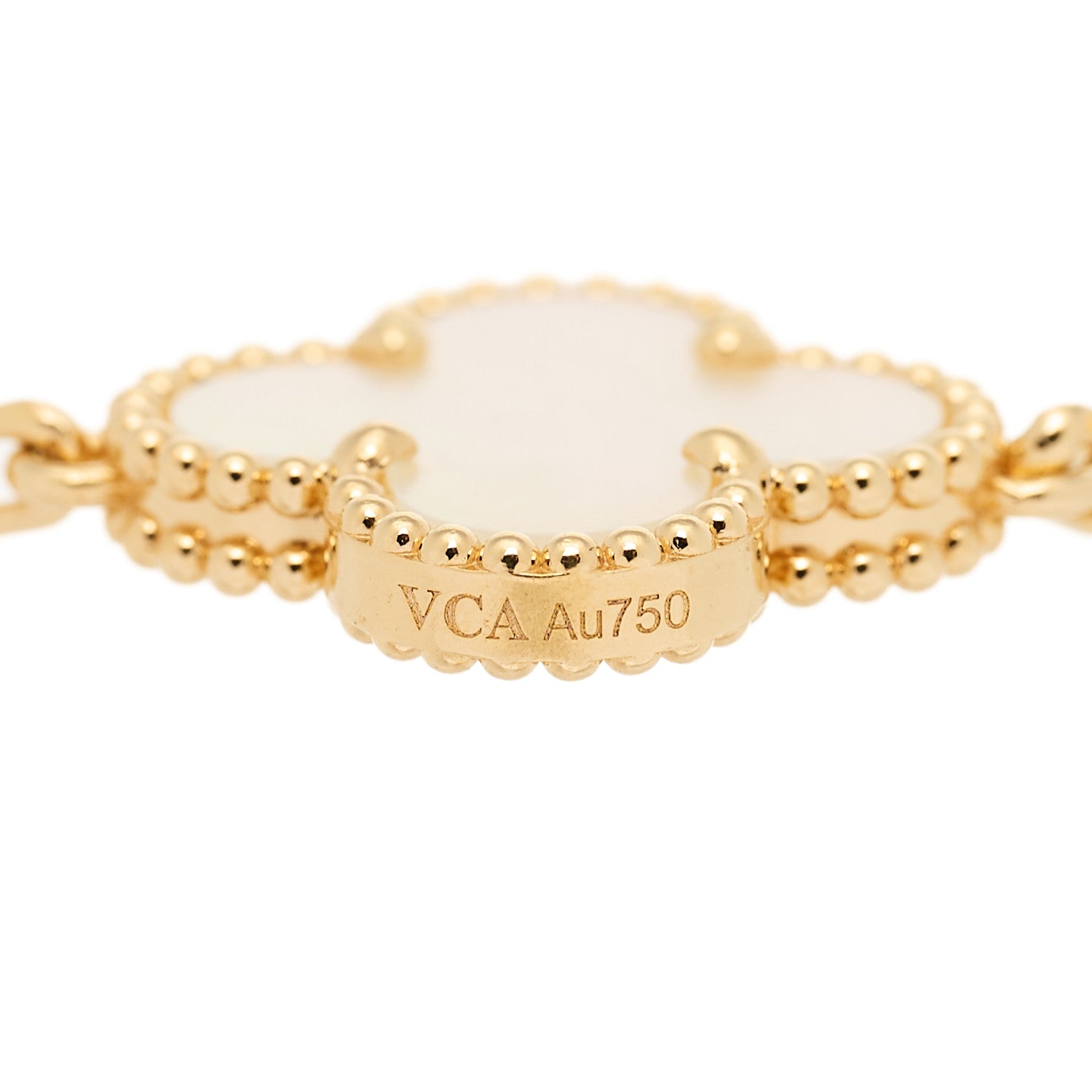 Van Cleef & Arpels 18K Yellow Gold Mother of Pearl 5 Motifs Vintage Alhambra Bracelet 3 of 5