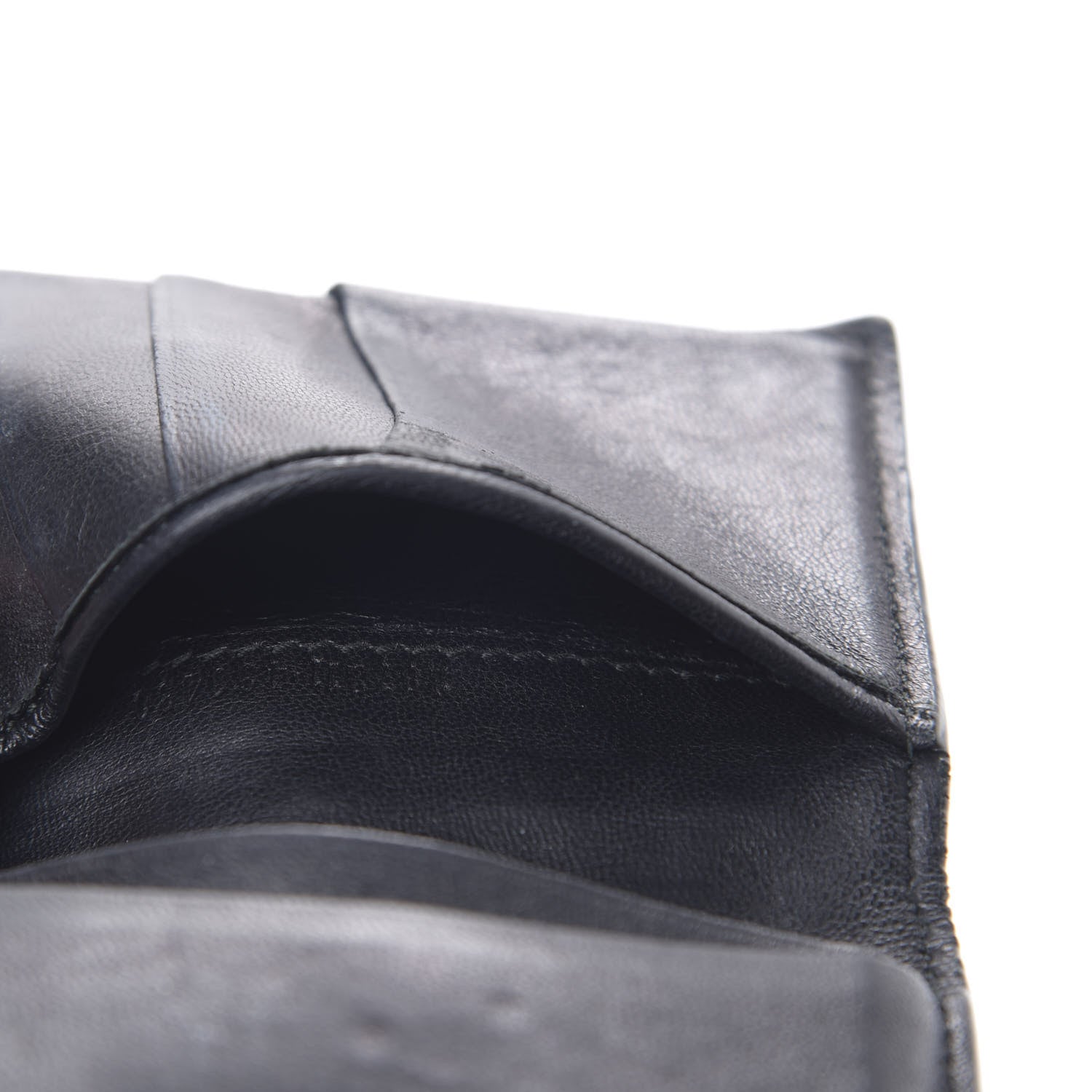 Alexander McQueen Embossed Calfskin Rib Cage Bi Fold Card Holder Black 7 of 8