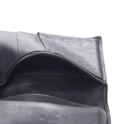 Alexander McQueen Embossed Calfskin Rib Cage Bi Fold Card Holder Black 7 of 8