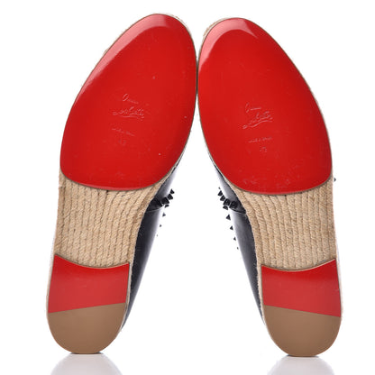 Christian Louboutin CHRISTIAN LOUBOUTIN Calfskin Ares Flat Espadrilles 42 Black 5 of 12
