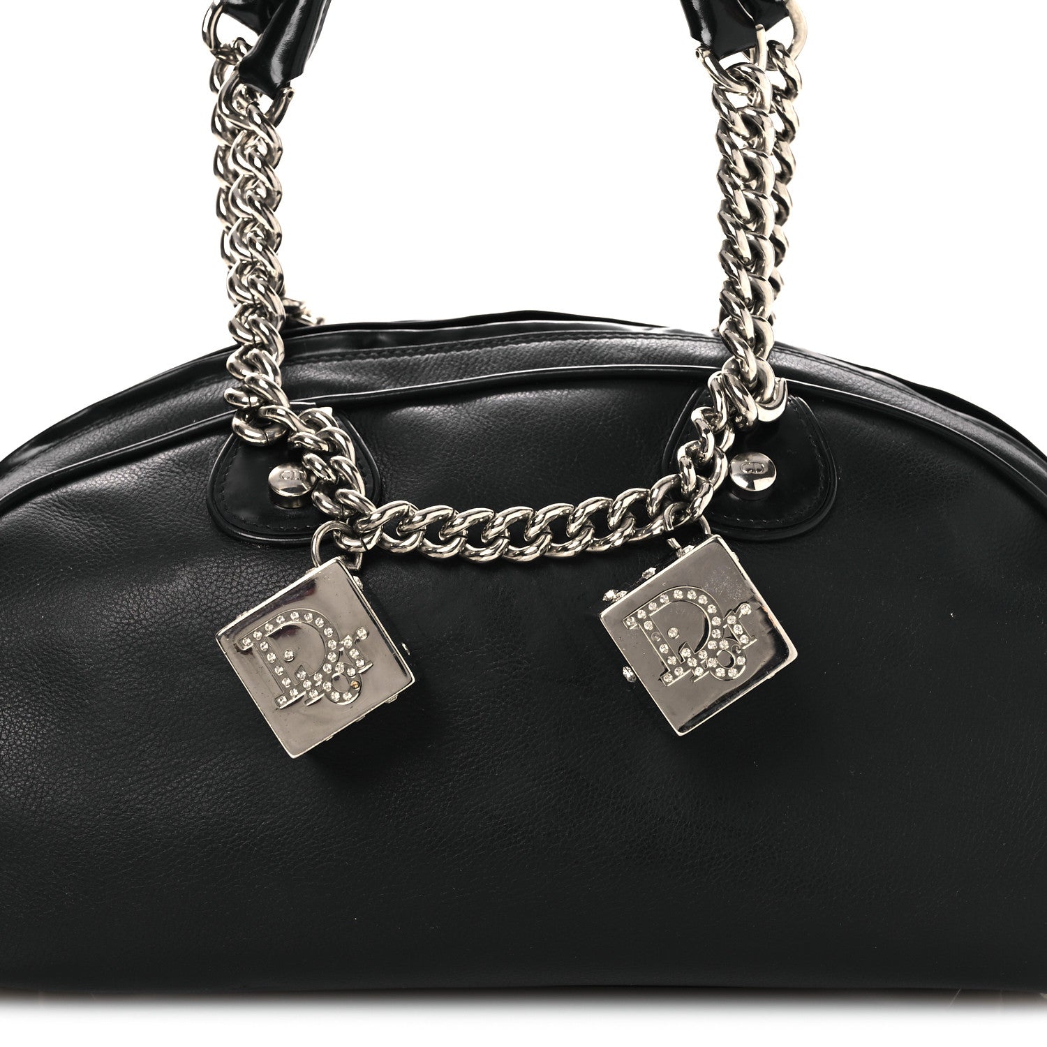 Christian Dior Calfskin Gambler Dice Bowler Black 7 of 11