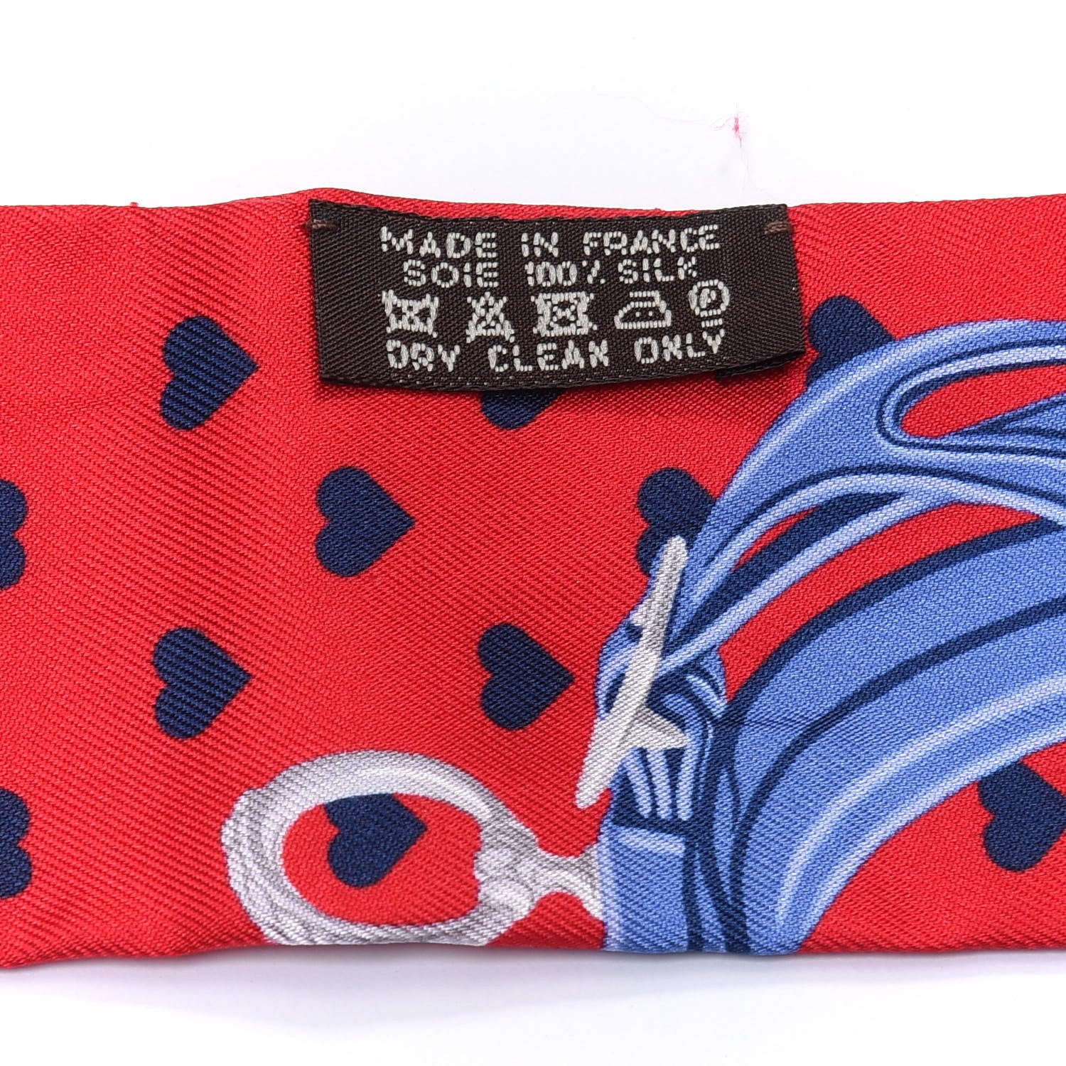 Hermes Silk Brides de Gala Love Twilly Rouge Bleu Bordeaux 3 of 4