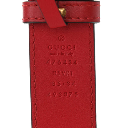 Gucci Calfskin Matelasse GG Marmont Belt Bag 85 34 Hibiscus Red 8 of 11