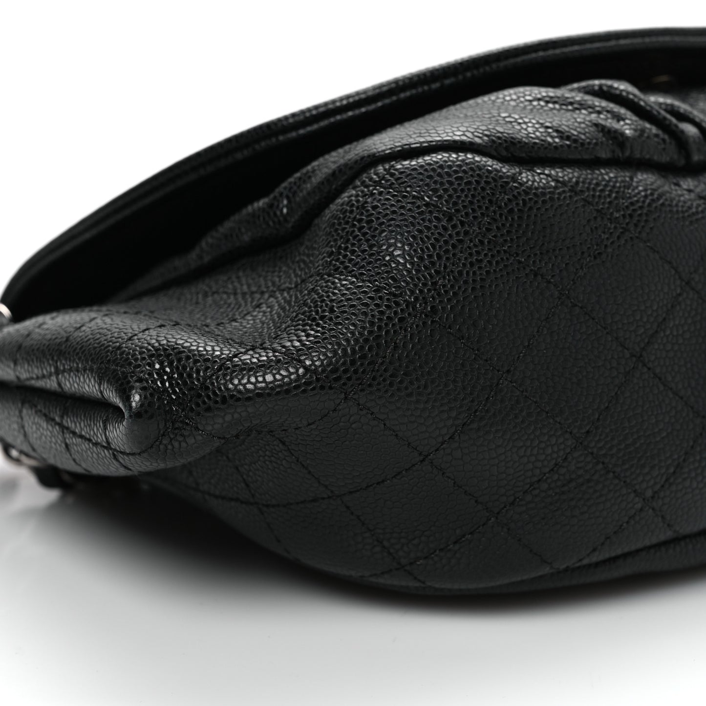 Caviar Half Moon Large Flap Black