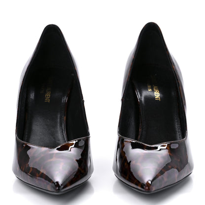 Saint Laurent Patent Tartaruga Kiki 85 Pump 39.5 Manto Naturale 2 of 8