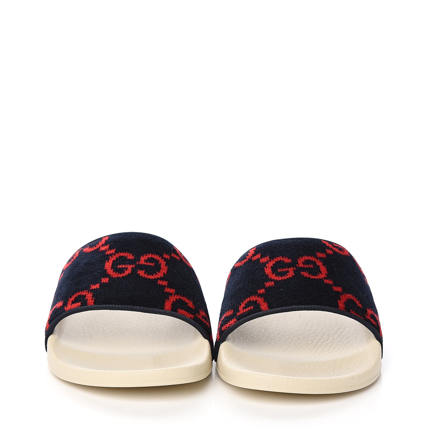 Terry Cloth GG Monogram Slide Sandals 40 Blue Red