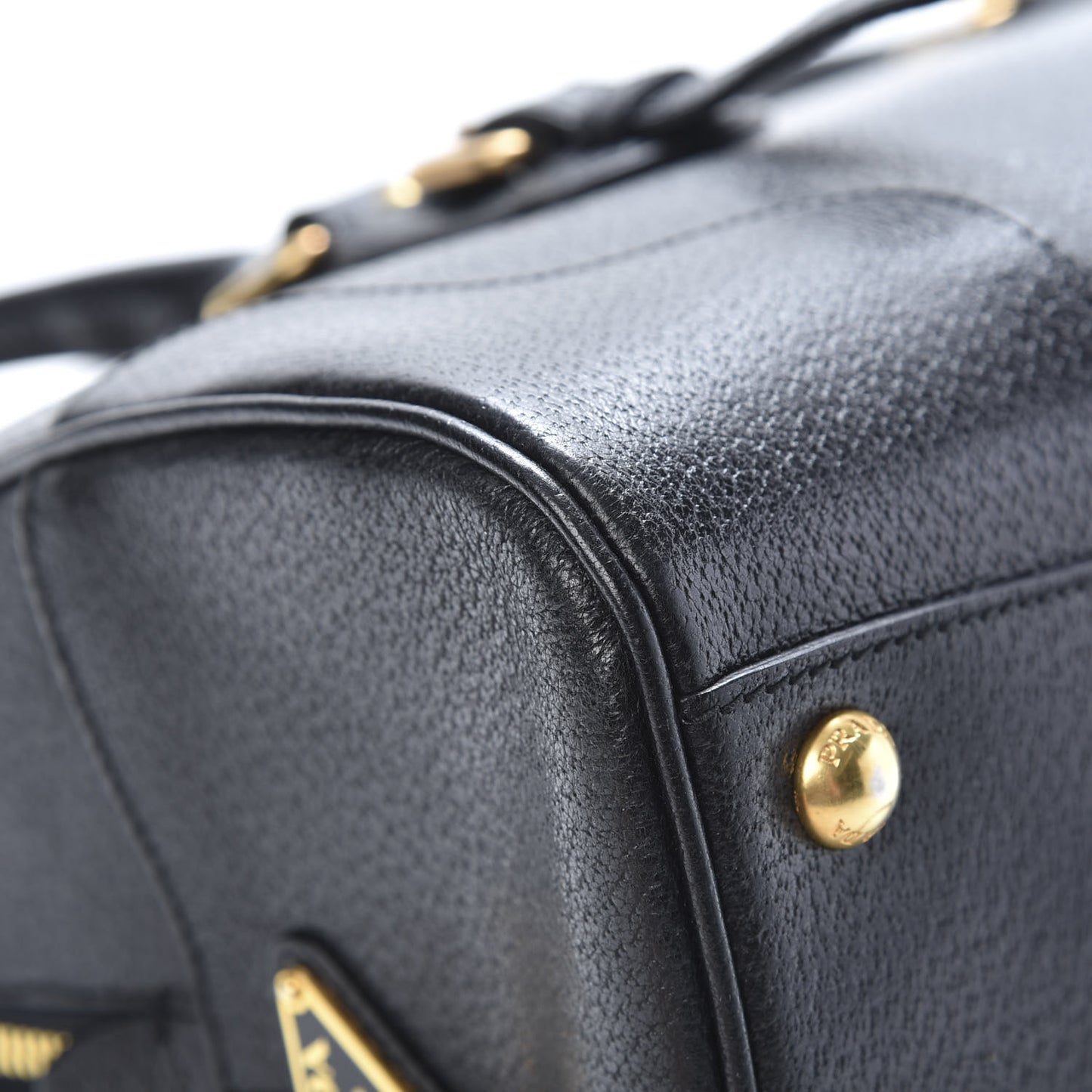 Goatskin Cerniera Pushlock Satchel Black