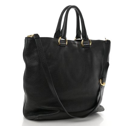 Prada Vitello Daino Tote Black 3 of 12