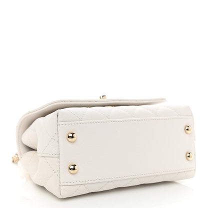 Chanel Caviar Quilted Extra Mini Coco Handle Flap White 4 of 14
