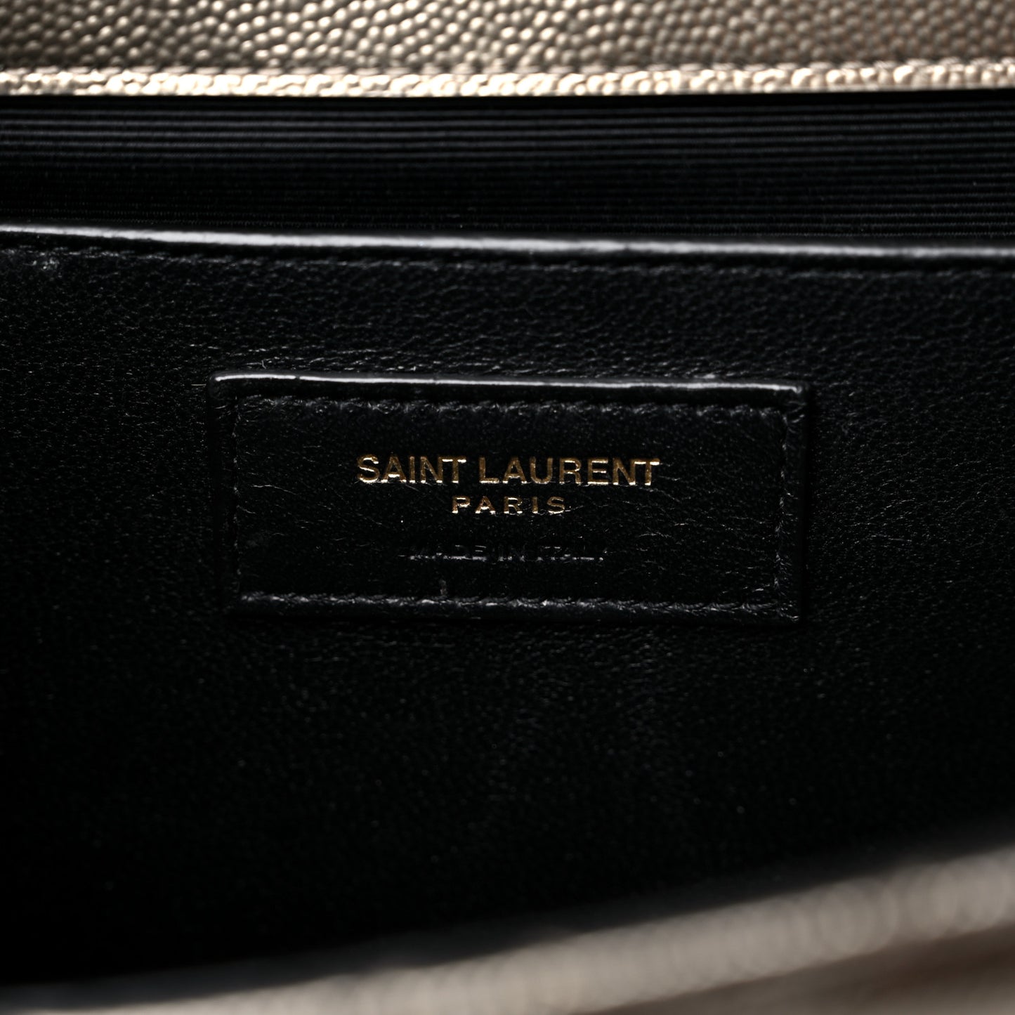 Metallic Grain De Poudre Textured Mixed Matelasse Triquilt Medium Monogram Satchel Piombo