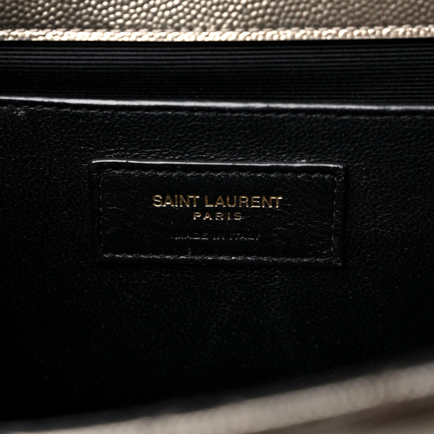 Saint Laurent Metallic Grain De Poudre Textured Mixed Matelasse Triquilt Medium Monogram Satchel Piombo 6 of 15