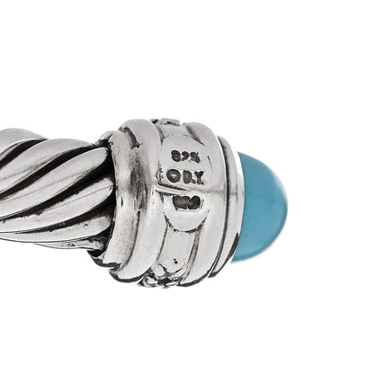 David Yurman Sterling Silver Diamond Turquoise 7mm Cable Classics Bracelet 3 of 3