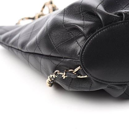 Chanel Lambskin Stitched CC Chain Backpack Black 8 of 9