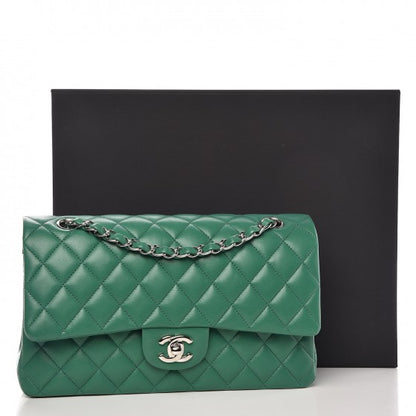 Chanel Lambskin Quilted Medium Double Flap Green 10 of 10