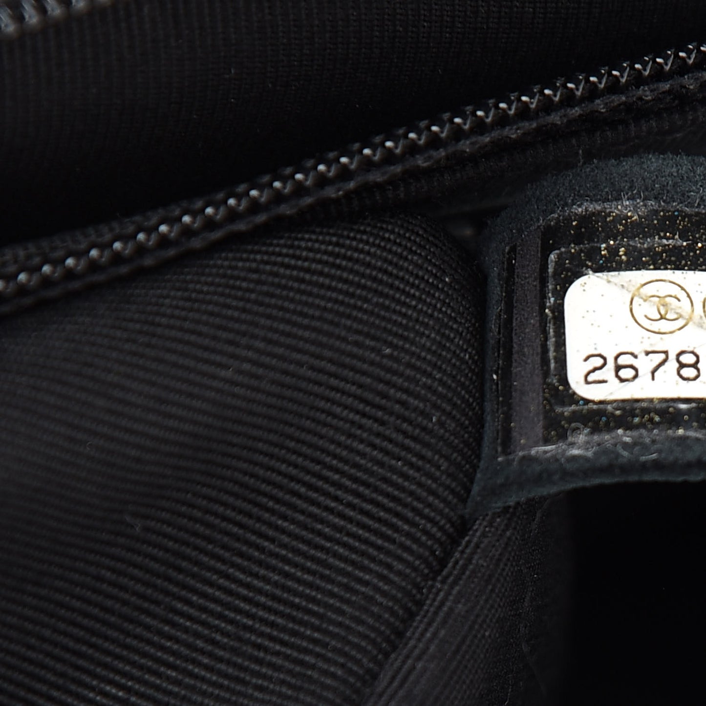 Tweed Puffy Horizontal Quilted Flap Black White