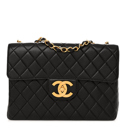 Chanel Lambskin Quilted XL Jumbo Single Flap Black 1 of 9