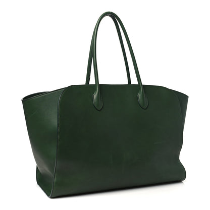 The Row Polished Saddle Calfskin Marlo Tote Bag Moss 3 of 9