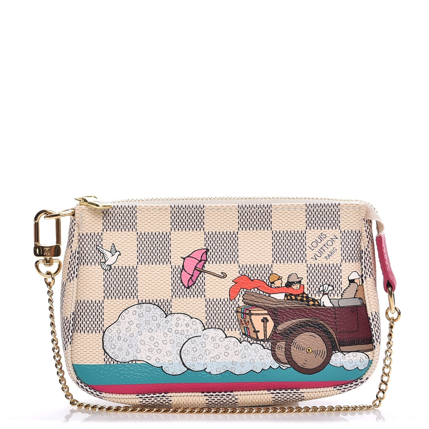 Louis Vuitton Damier Azur 2015 Christmas Animation Mini Pochette Accessories 1 of 8