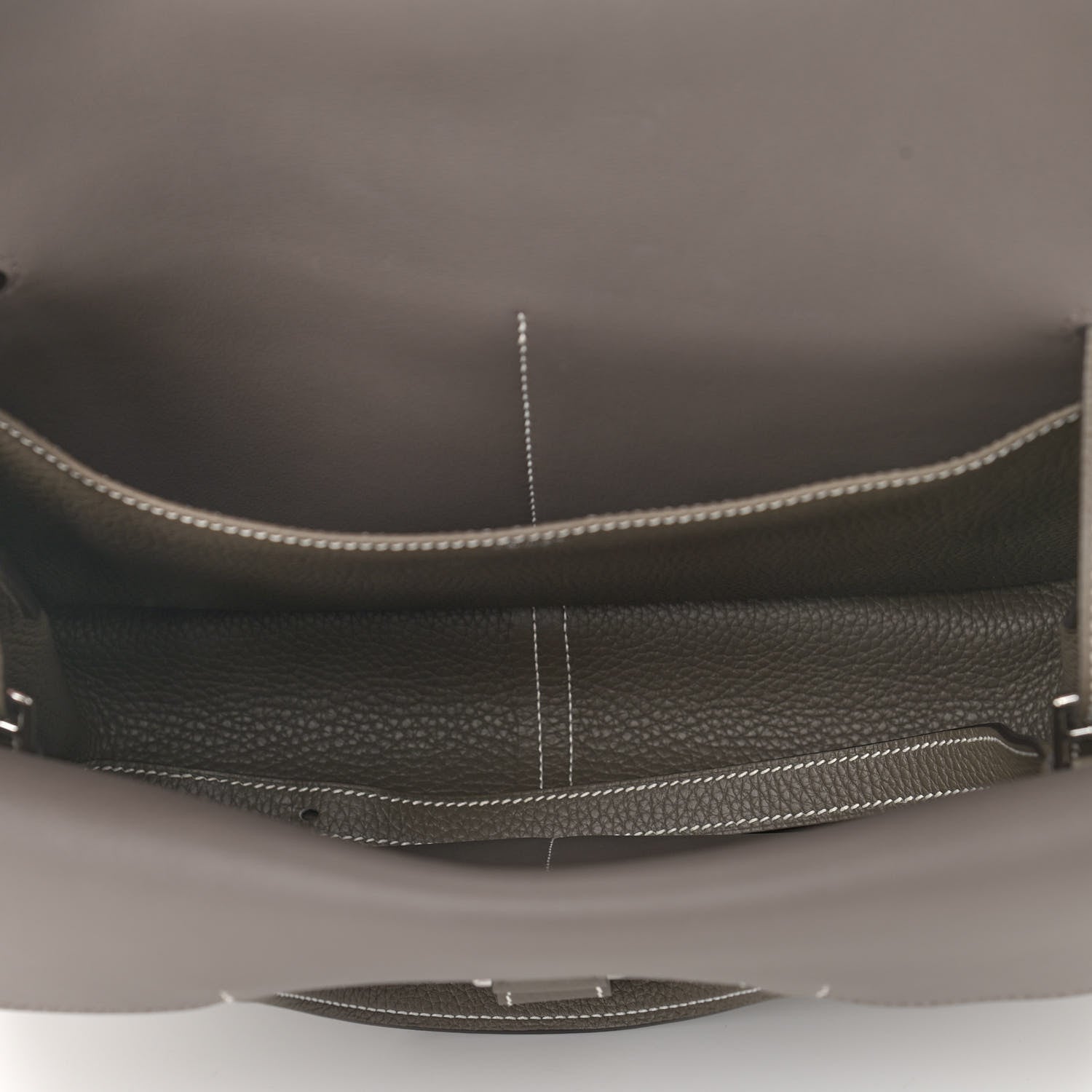 Hermes Taurillon Clemence Halzan 31 GM Etoupe 4 of 8