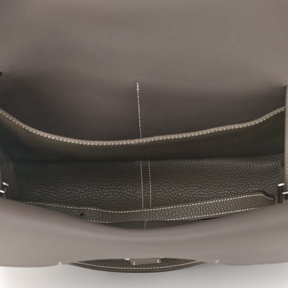 Hermes Taurillon Clemence Halzan 31 GM Etoupe 4 of 8