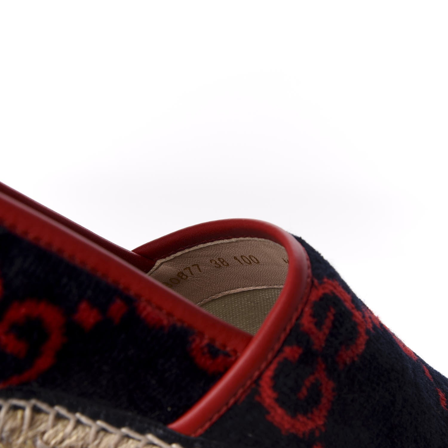 Gucci Terry Cloth GG Monogram Espadrilles 38 Blue Red 9 of 10