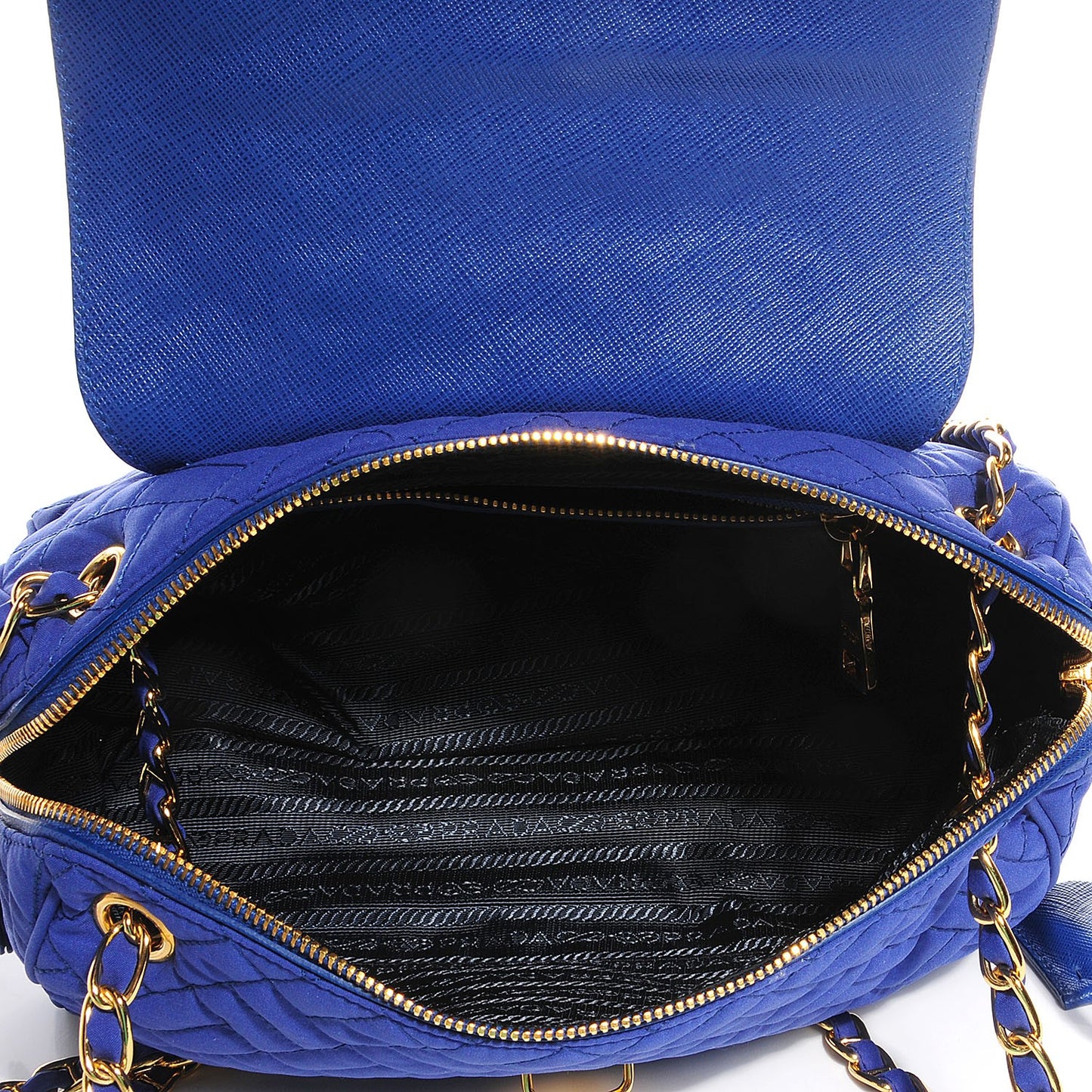 Nylon Tessuto Impuntu Quilted Flap Indaco