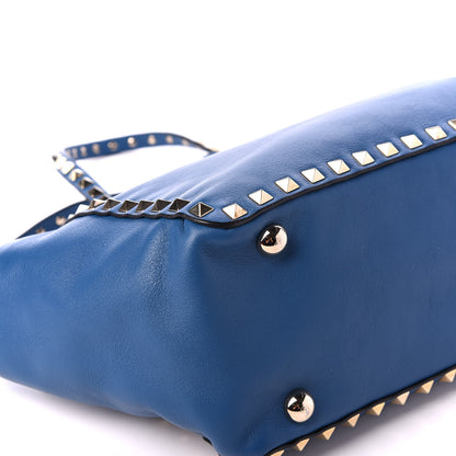 Valentino Garavani Vitello Small Rockstud Tote Blue Delft 5 of 10