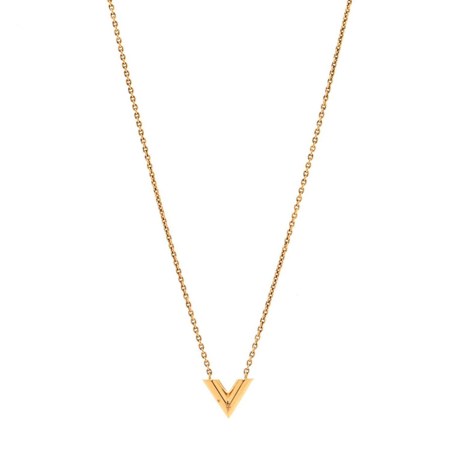 Louis Vuitton Essential V Necklace Gold 1 of 6