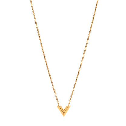 Louis Vuitton Essential V Necklace Gold 1 of 6